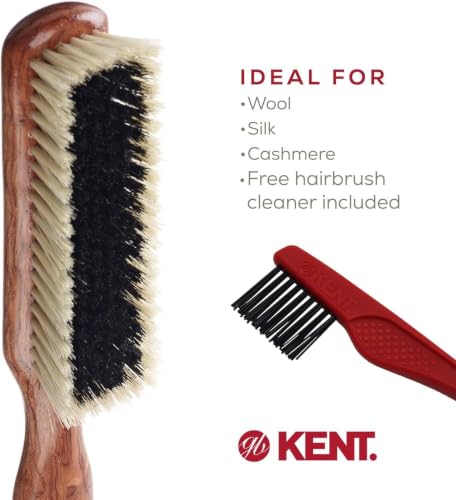 CP6 Clothes Brush. Cashmere Care Dark Wood with Black & White Boar Bristle, Lint Remover for Wool and Silk for Keeping Delicate Fabrics Free from Fibres, Fluff and Pet Hair. Made in England - view 2