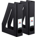 Magazine File Holder, Vertical Desk Organizer, Black, 2 Pack
