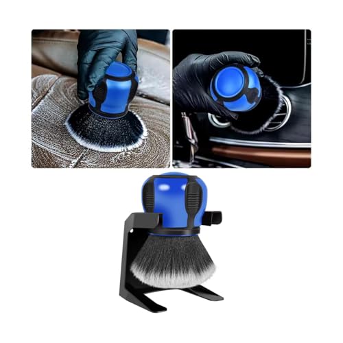 Car Detailing Brush, Ultra Soft Auto Interior Dusting Brush with Storage Rack, Car XL Synthetic Brush Cleaning Tool, Universal Covers Large Area Inside or Outside Vehicles(Blue/Style A)