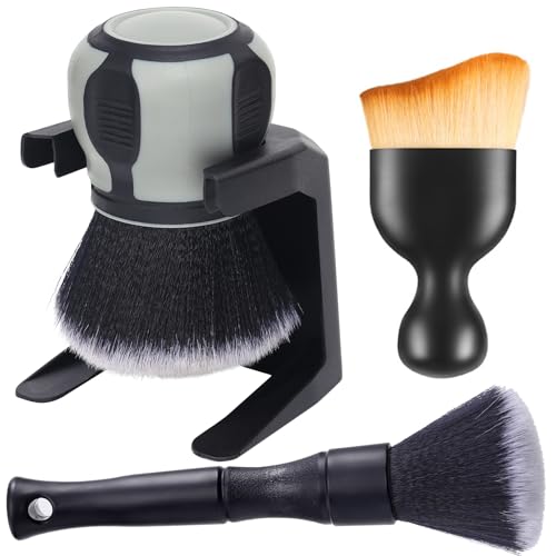 Curveball Detail Brush, Car Ultra Soft Bristles Detailing Brushes, 4PCS Professional Auto Cleaning Brush, Covers Large Area Inside or Outside Vehicles, Exterior Interior Brush- Gray