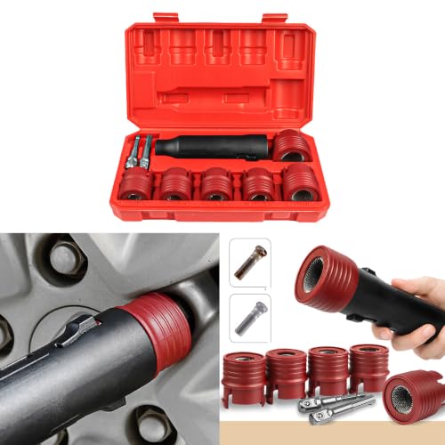 Wheel Lug Brush Set with Interchangeable Cylindrical Heads - view 2