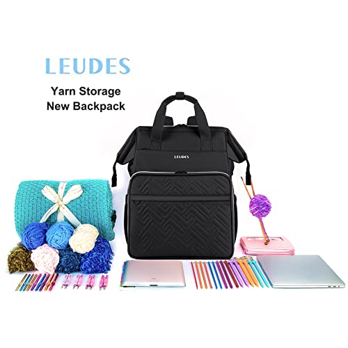 Crochet Bag Backpack for Yarn Storage Tote Travel Large Knitting Bag - view 7