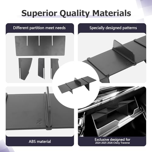 Acadia 2026 2027 Glove Box Organizer Compatible with 2024 2025 2026 2027 GMC Acadia Accessories Passenger Side Storage Divider Partition Insert Box ABS Glove Storage Compartment Organizer Tray - view 5