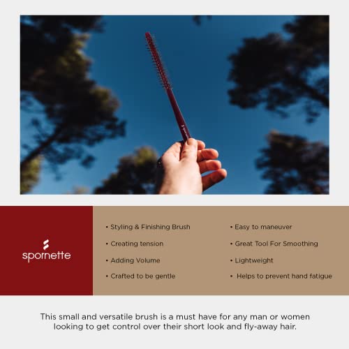 Mini Styler Boar Bristle .75 inch Round Brush for Blowouts, Volume, Styling, Finishing, Curling & Setting Short, Curly, Wavy, Straight, Thick, Normal or Thin Hair on Men & Women - view 4