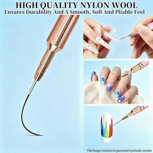 5Pcs Nail Art Liner Brushes Liner Brush for Nails Gel Striping Nail Brushes - view 4