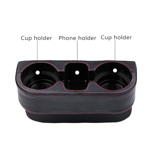 Car Seat Seam Wedge Storage Leather Organizer Cup Holder Coin Side Pocket Console Cover Drink Cell Mobile Phone Mount Stand Holder Glove Box w/2Pcs Car Seat Hook + 2Pcs Cup Holder Coaster - view 6