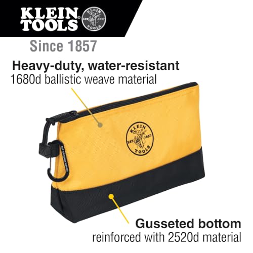 55569 Stand-Up Zipper Bag Tool Pouch with Carabiners, Reinforced Gusseted Bottoms, Water Resistant 1680d, Multi-Size 5-Pack - view 2