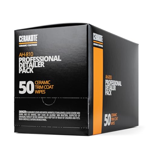 Ceramic Trim Coat Black Plastic Restorer for Cars, 50 Wipes