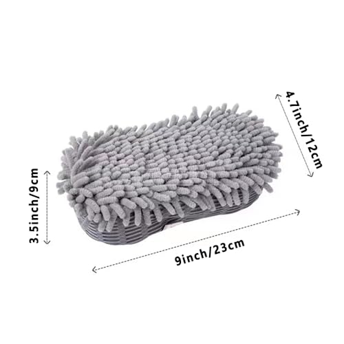 2 Pack Microfiber Car Wash Sponge Chenille Non-Scratch for Wax Sealant Conditioner Application Car Detailing, Compatible with Cars Trucks Motorcycles Essential Auto Cleaning Washing Kit Supplies - view 7