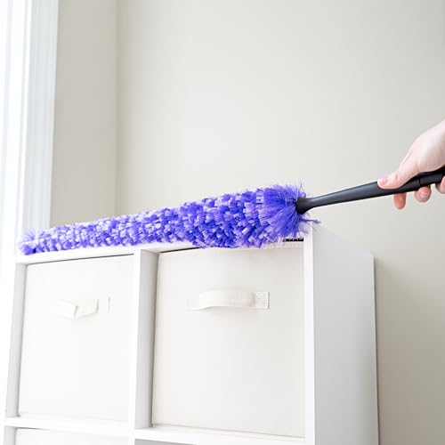 Furry Wand Duster - 30" Netted Fiber Cleaner - Bendable Hand Sweeper Cleans Dust Dirt Lint & Cobwebs on Window Blinds Shelves Counters & More - view 5