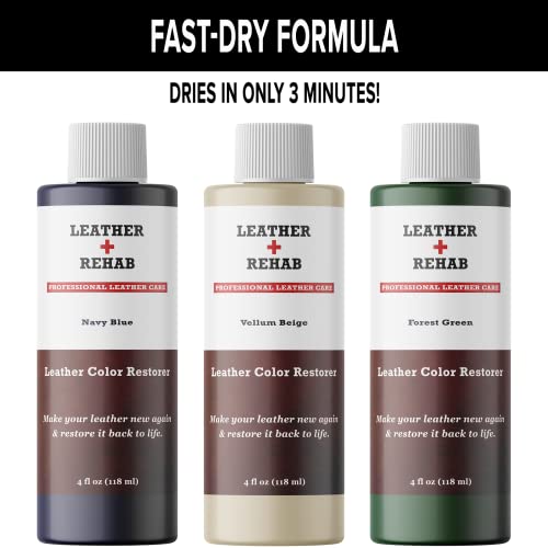 Leather Color Restorer - Navy Blue - Repair Couch, Car Seat, Furniture, Sofa, Bag, Shoes and Vinyl - 4 oz. - view 3