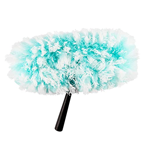 Fuzzy Fan Duster – Dust & Clean Ceiling Fans, Walls, Woodwork – Polystatic & Microfiber Grabs & Holds Dust, Lint, Cobwebs & Dirt - Fan Duster with Handle (Teal) - view 6