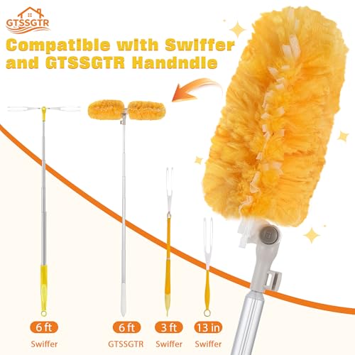 6 ft Extendable Duster Handle with 20 Pcs, 360° Heavy Duty Duster Refills Kit for Swiffer, 4X Electrostatic Microfiber for Cleaning Home, Effortlessly Reach Ceilings, Fans & Hard-to-Reach Areas - view 5