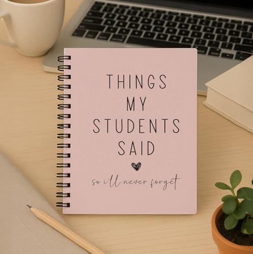 Teacher Gift Spiral Notebook Light Pink, Thank You Gift for Teacher, Teacher Appreciation Gifts, Keepsake Journal, Teacher Notebooks for School Supplies, Home & Office, Spiral Bound 5.5x8.5 - view 3