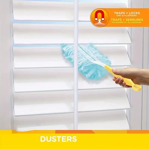 Disposable Duster,10 Pcs Multi-Surface Duster Electrostatic Replacement Head Detachable Handle, 180 Degree Dusters Refills, for Cleaning Home, Office, Blinds, Ceiling - view 2