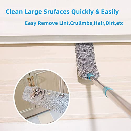 Retractable Gap Dust Cleaner Under Appliance Microfiber Duster Dust Brush with Extension Pole (36 to 49 inches) Cleaning Duster for Bed High Ceilings Furniture Bottom Household Gap Duster Gray - view 6