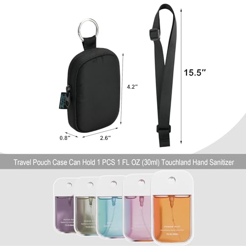 Zippered Pouch Compatible with Touchland Hand Sanitizer Spray 1 oz, Black - view 5