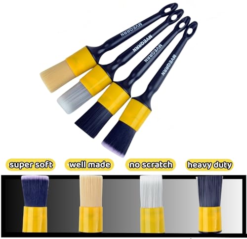 4 Pcs Car Detailing Brush Set, Boars Hair Car Detailing Brushes - view 3