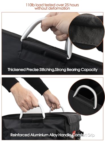 Small Trunk Organizer With Lid, For SUV Car Truck, Black 28L, Foldable Waterproof Oxford Fabric, 2-Compartments With Aluminium Alloy Handle - view 5