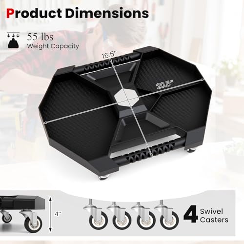 Rolling Tool Tray, Under Car Magnetic Moving Tray with 4 Swivel Casters, 55 LBS Capacity Caddy Tray, Tool Tray Creeper for Garage, Workshop, Automotive Repair, Mechanics - view 6