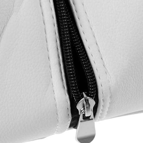 White PU Golf Shoe Travel Organizer Bag with Zippered Closure - view 3