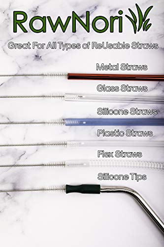 2 Drinking Straw Cleaning Brush Long - Bristle Cleaner for Stainless Steel Drink Straws Heavy Duty Brushes for Washing Glass Silicone Metal Straws Tea Pot Spout Mini Micro Bottle - view 3