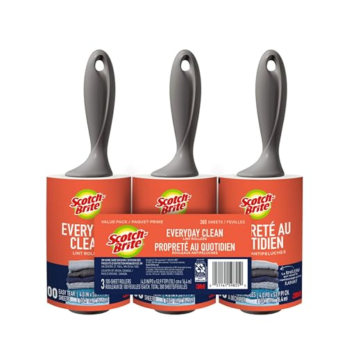 Everyday Clean Lint Roller, 300 Sheets Total,3 Pack