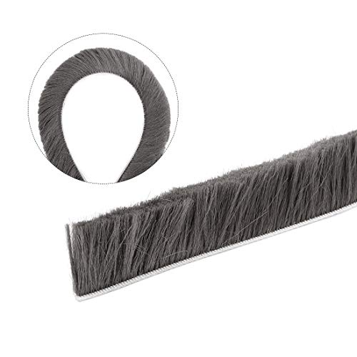 Brush Weather Stripping, Adhesive Felt Door Seal Strip Weatherstrip Door Sweep Brush for Door Window 197Inch l x 0.9 Inch W (5000mm x 23mm) Gray - view 4