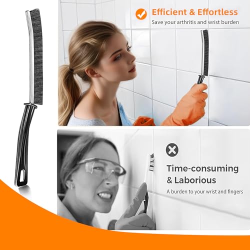 3Pcs Hard-bristled Crevice Cleaning Brush, Multifunctional Thin Gap Scrub Brush, Bathroom Cleaner Tools for Household Use, Kitchen, Window, Toilet, Grout, Faucets, Car - view 4