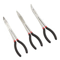 Extra Long Reach Needle Nose Pliers Tool Set for Narrow Spaces, Versatile, 3-Piece, Black