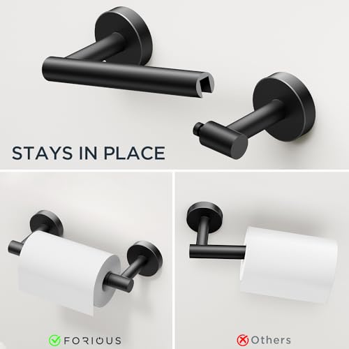 Bathroom Hardware Accessories Set, SUS304 Stainless Steel Towel Bar Set, Modern Towel Racks Holder for Bathroom, Toilet Paper Holder Wall Mounted 4 Pieces(24" Bar, Matte Black) (Pack of 2) - view 4