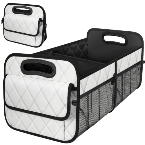 Car Trunk Organizer for SUV, Car Organizers and Storage with Reinforced Handles, Car Accessories for Women/Men 70L Waterproof Polyester Trunk Organizer(Large, Beige)