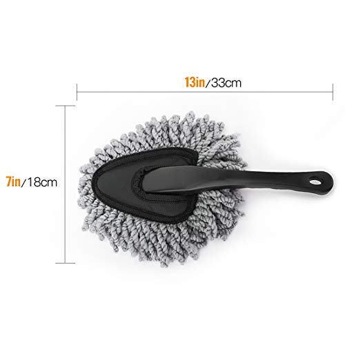 2 Pack Microfiber Car Dash Duster, Super Soft No-Scratch Interior Detail Brush for Dashboard, Air Vents & Center Console, Washable Reusable Cleaning Tool, Gray - view 7