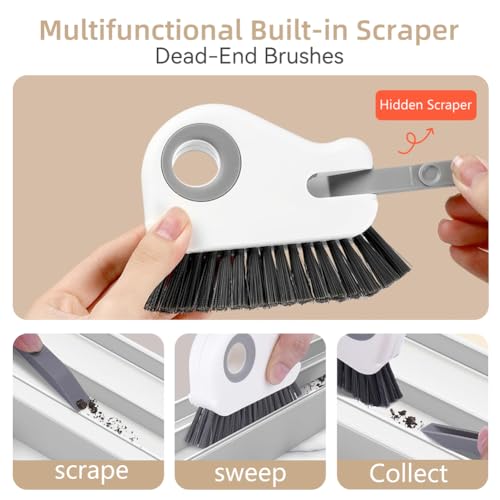 2 in 1 Groove Cleaning Brush, Window Track Cleaning Tools (Gray) - view 5