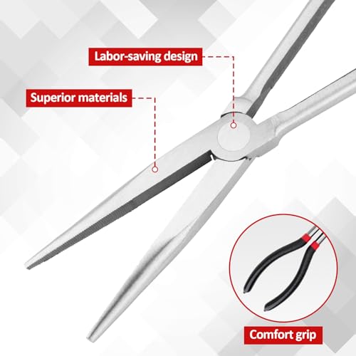5Pcs Bent Nose Pliers 11 Inch Extra Long Needle Nose Pliers Set - view 5