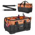 Tool Bag, 19.1 Inch, 33-Pocket Portable Large Tool Box Organizer Storage, Toolbox with Water-Resistant Base, Zipper, Adjustable Shoulder Strap Toolbag, for Men Women Dad Husband Fathers Day