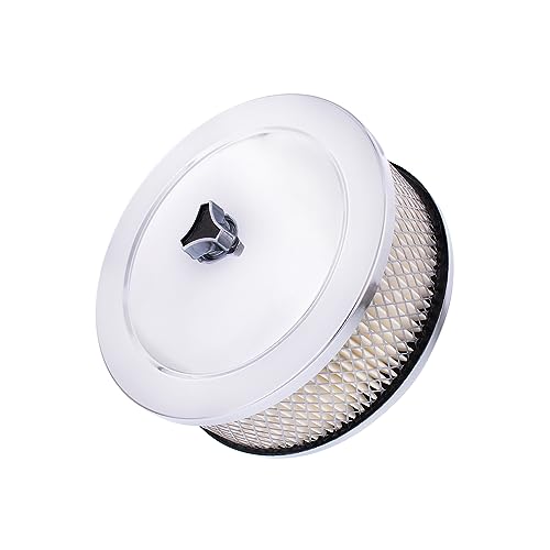 S1106 Chrome 6 ⅜ inch Air Cleaner Assembly, Low Profile, Die-Cast Chrome Plated Wing Nut, Filter Included – One Air Cleaner Assembly - view 3