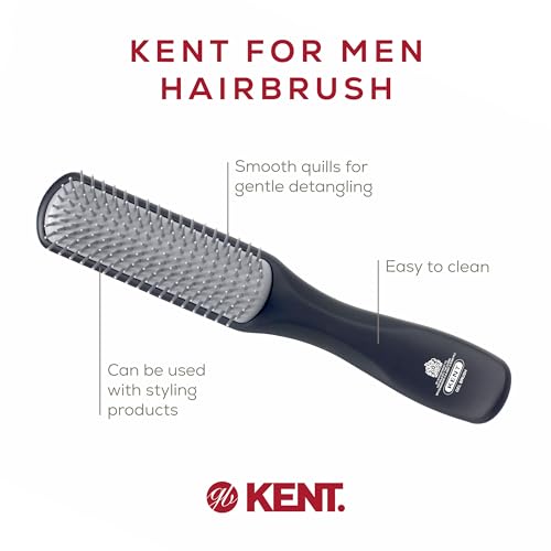 KFM3 Gel Styling Hair Brush for Men, 9 Row Men's Hair Brush with Ionic Anti Static Bristles, Detangling and Smoothing Short to Medium Length Hair - view 4