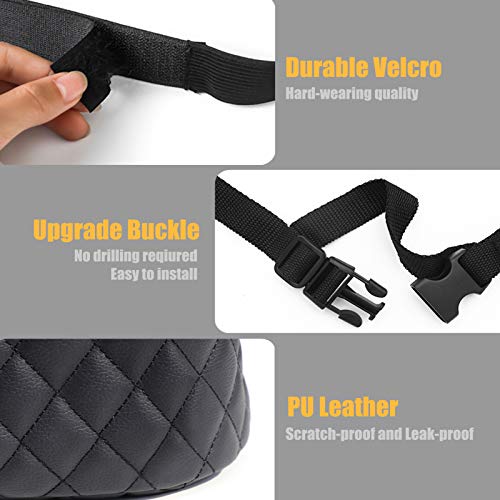 Car Seat Storage Bag - Upgrade-Black PU Leather Caddy Organizer for Additional Storage, Easy Installation, Safe Driving, Pet Barrier & Compatible with Most Front Opening Armrest Boxes - view 3