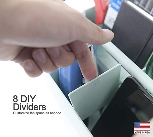 2 PACK - Portable DIY 8 Dividers Durable Plastic Tote Basket Bin Tool & Supply Cleaning Caddy with Handle Made In USA (Mint) - view 3