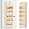 Over the Door Organizer, 6-Shelf Hanging Organizer, Beige, 1 Pack
