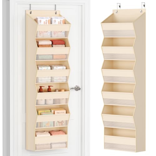 Over the Door Organizer, 6-Shelf Hanging Organizer, Beige, 1 Pack