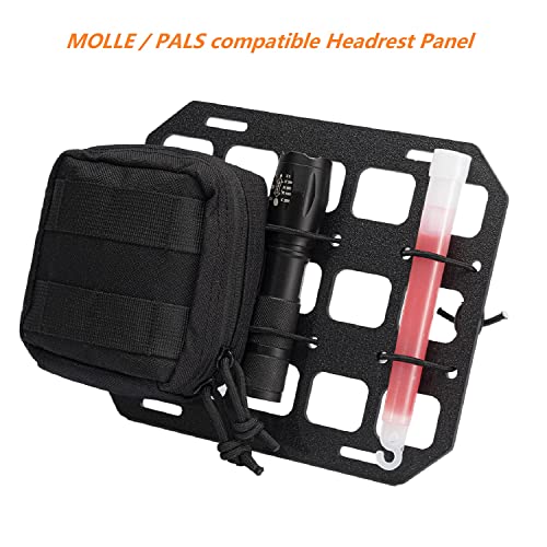 Car Headrest Organizer MOLLE Panel for Vehicle Seat Back EDC Pouch Tool Holster Bag Gadget Holder Backpack Insert Panel Tactical Gear Rack Truck Equipment Plate Modular Storage Shelf - view 3