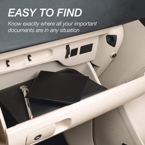 2 Pack Car Registration and Insurance Holder, 5.25" x 4.75" Black Glove Box Organizer, Perfect for Multiple Vehicles - view 5