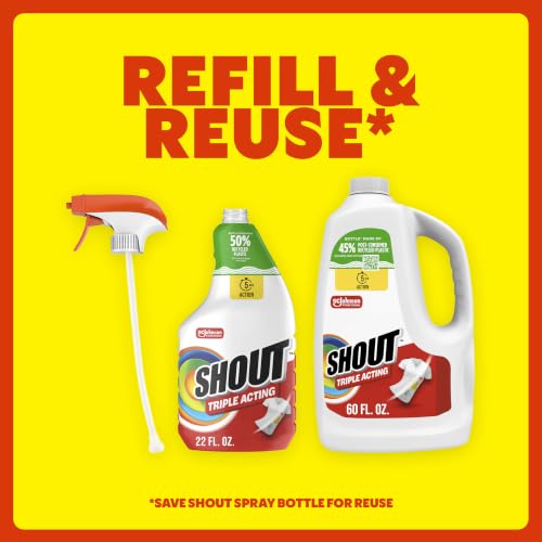 Shout Triple Acting Laundry Stain Remover Spray Refill, 60oz, (1-Pack) - view 4