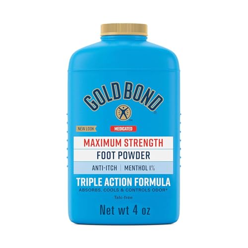 Medicated Foot Powder 4 oz., Maximum Strength Odor Control & Itch Relief