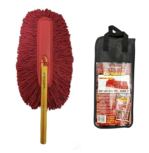 62442 Standard Car Duster with Wooden Handle,Red