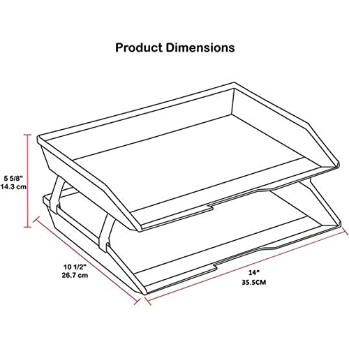 Facility 2 Tier Letter Tray, Side Load, Letter Size/A4, Desktop File Organizer, Plastic (Clear Green Color) - view 7