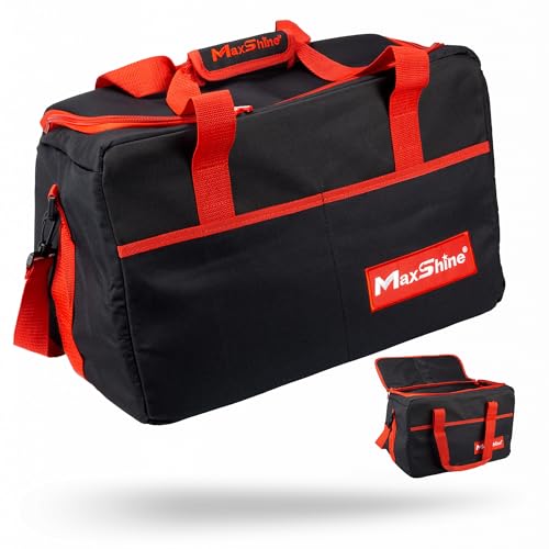Car Detailing Organizer Bag Tote | Black 600D Oxford Fabric, Water-Resistant & Lightweight | Professional Auto Detailing Tool Bag with Multiple Pockets for Car Care & Garage Storage