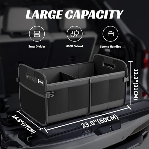 Trunk Organizer for Car - 70L Collapsible Sturdy Car Storage, Black - view 2